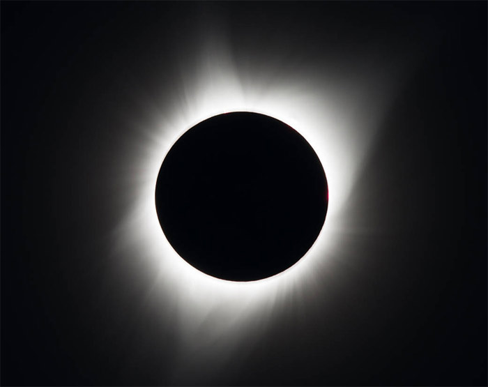 Total solar eclipse as captured from Madras, Oregon