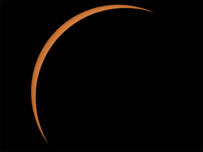 Partial solar eclipse photo - taken near Banner, Wyoming